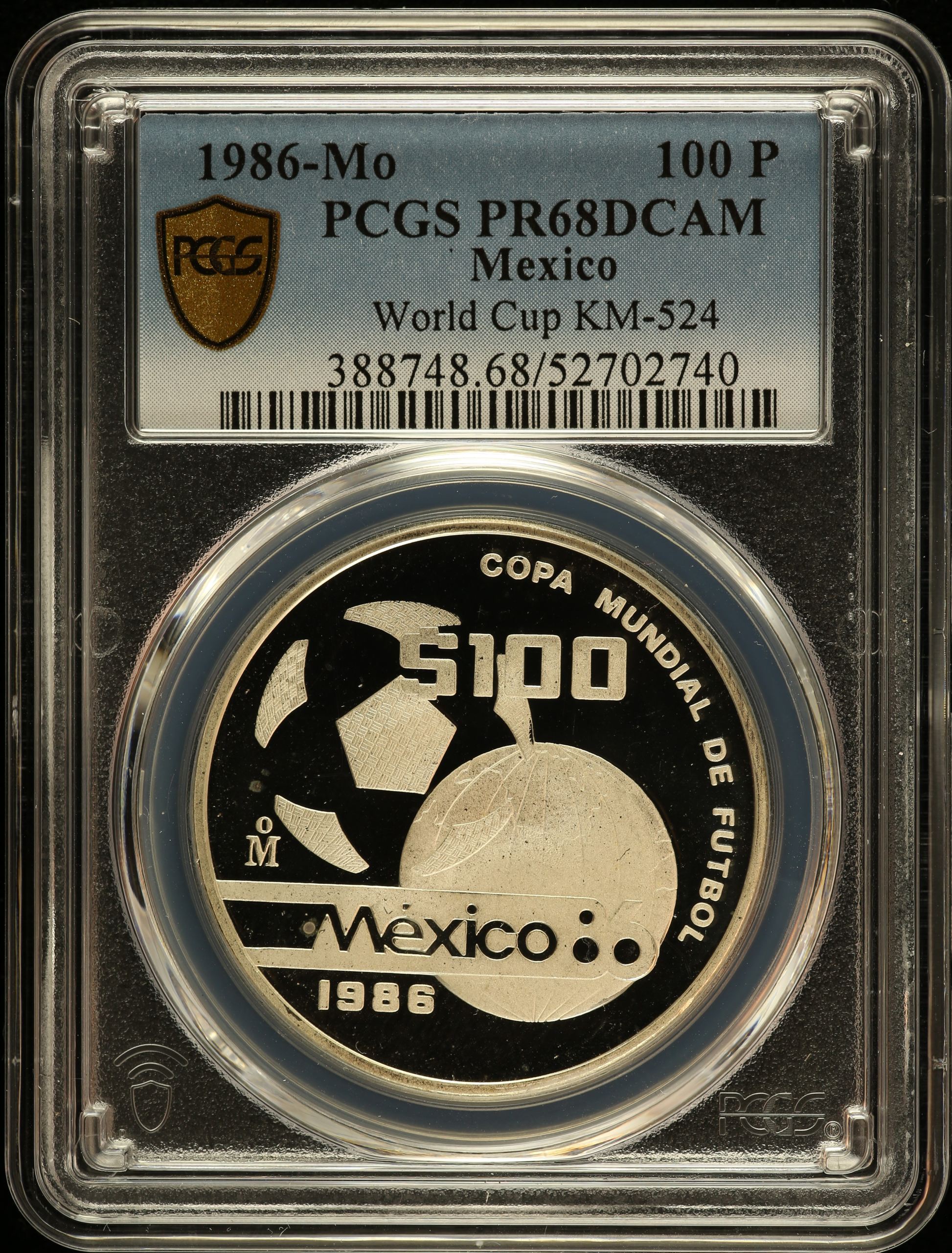 Modern Silver & Minors 100 Peso 1986 Mo KM-524 PCGS PR68DCAM 0150748
