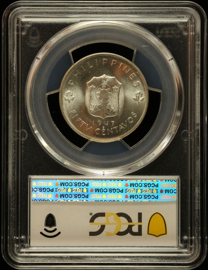 Philippines 50 Centavos 1947 S KM-184 PCGS MS65 0150217Philippines 50 Centavos 1947 S KM-184 PCGS MS65 0150217 - Image 2