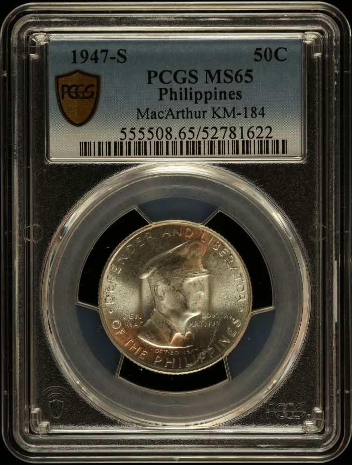 Philippines 50 Centavos 1947 S KM-184 PCGS MS65 0150218Philippines 50 Centavos 1947 S KM-184 PCGS MS65 0150218
