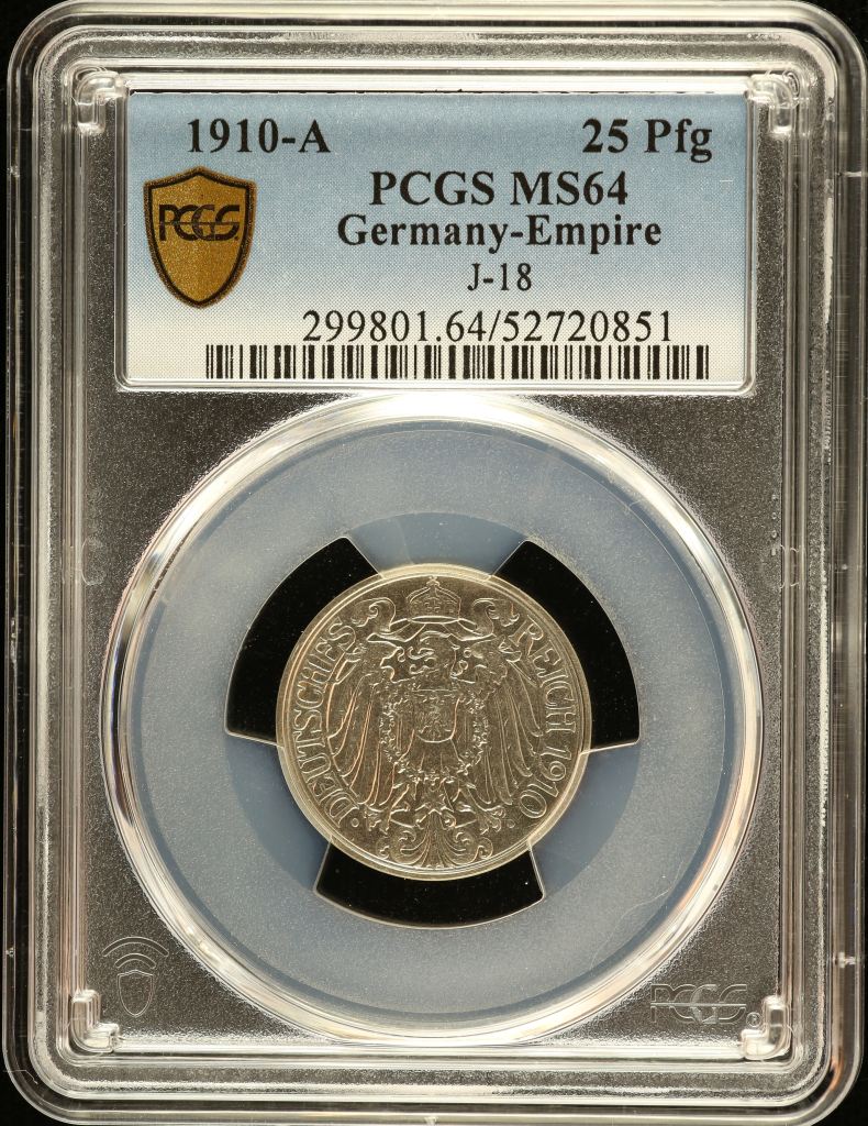 Germany 25 Pfennig 1910 A PCGS MS64 0151120