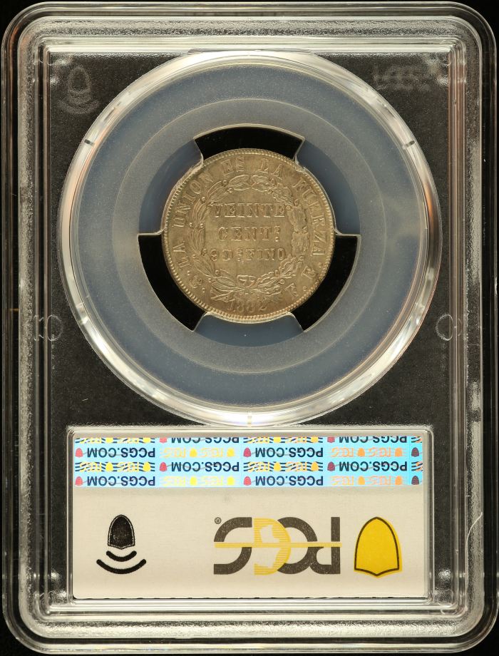 Bolivia 20 Centavo 1882 Pts FE PCGS MS63 0151186Bolivia 20 Centavo 1882 Pts FE PCGS MS63 0151186 - Image 2