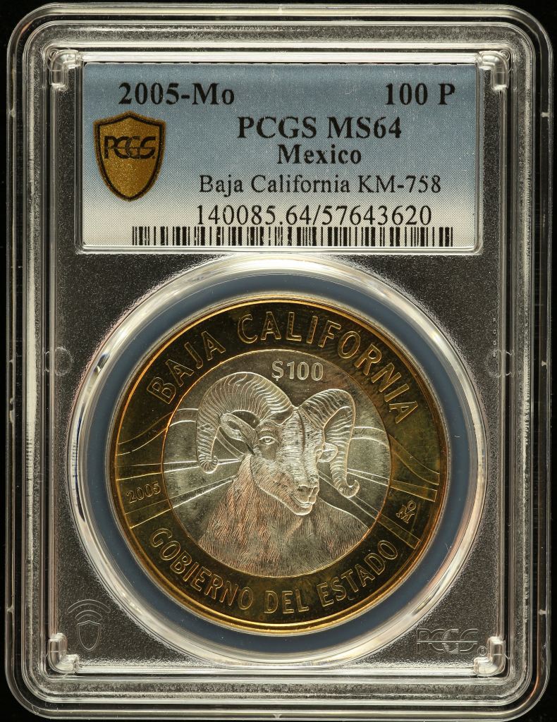 Modern Silver & Minors 100 Peso 2005 Mo KM-758 PCGS MS64 0150567