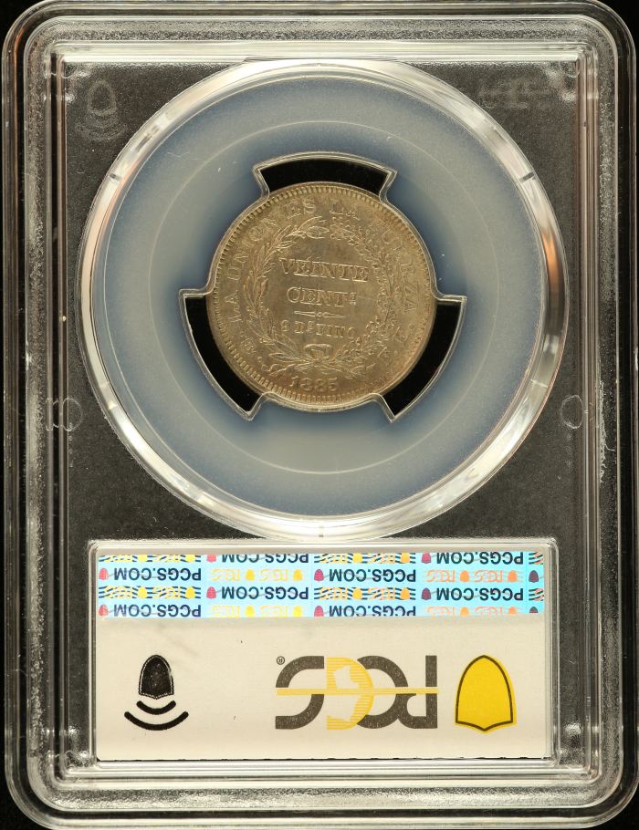 Bolivia 20 Centavo 1885 Pts FE KM-159.2 PCGS MS62 0151187Bolivia 20 Centavo 1885 Pts FE KM-159.2 PCGS MS62 0151187 - Image 2