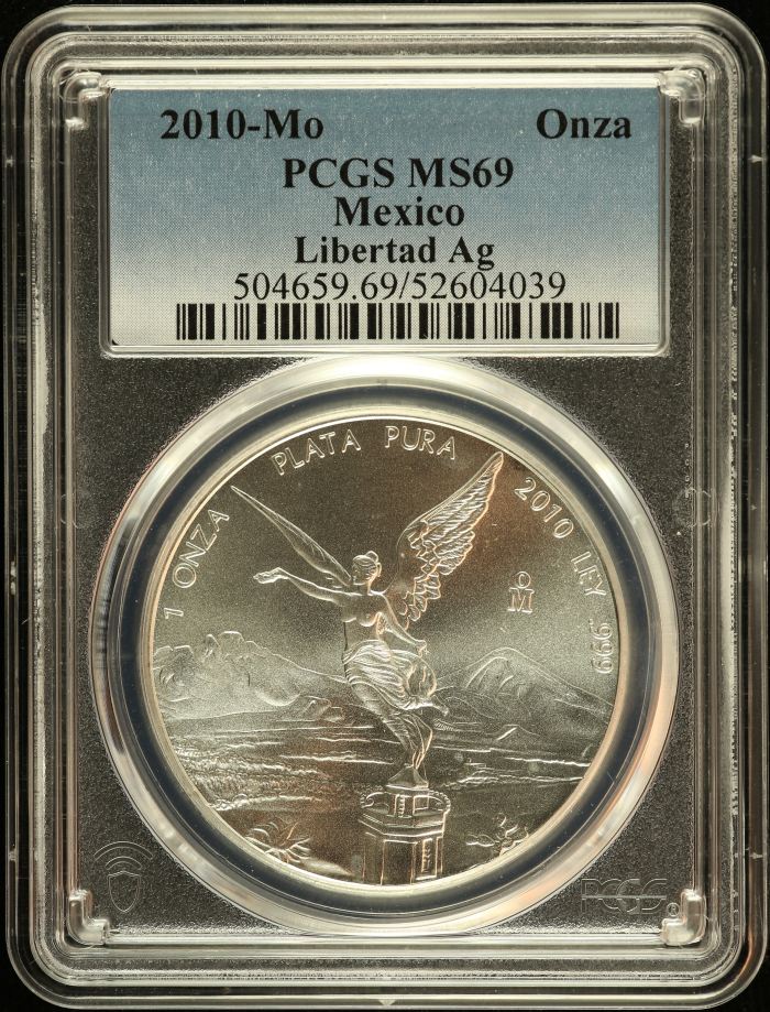Modern Silver & Minors Onza 2010 Mo PCGS MS69 0150837Modern Silver & Minors Onza 2010 Mo PCGS MS69 0150837