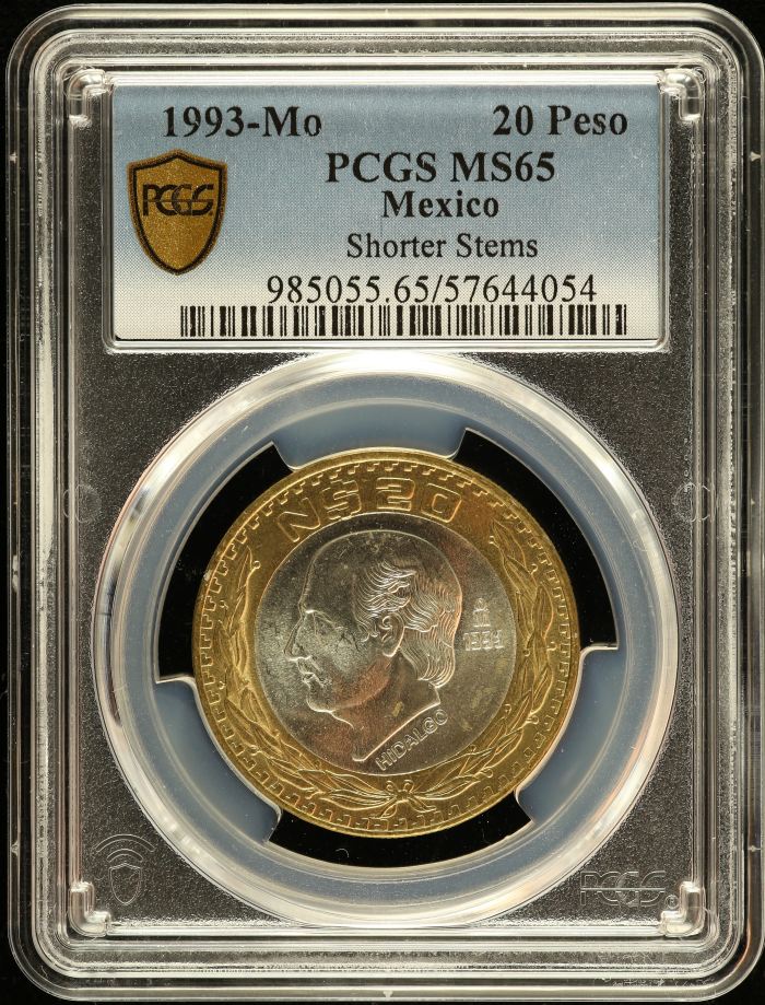 Modern Silver & Minors 20 Peso 1993 Mo PCGS MS65 0150583Modern Silver & Minors 20 Peso 1993 Mo PCGS MS65 0150583