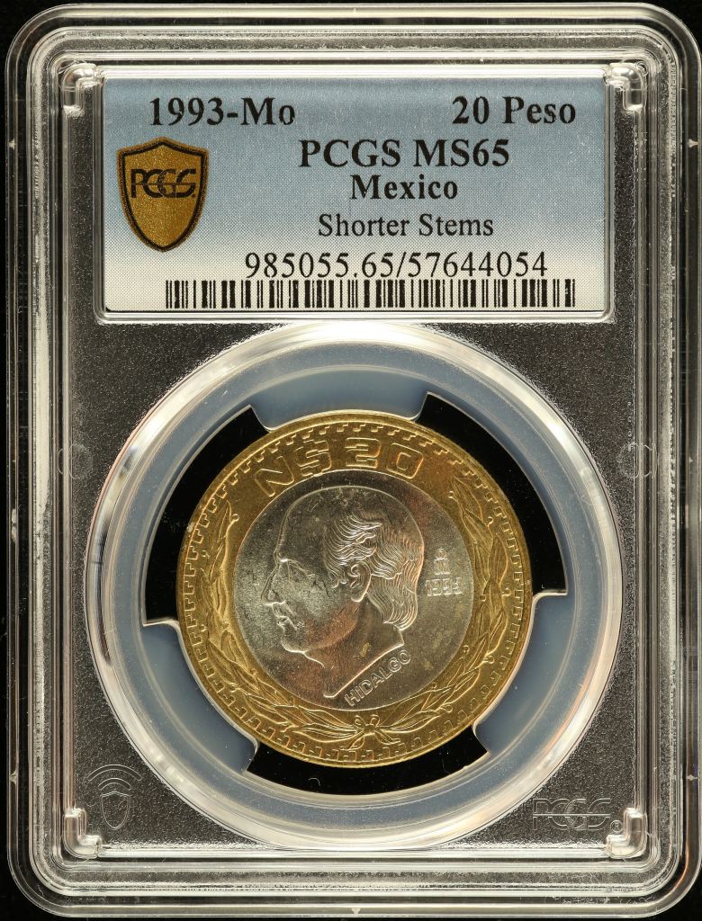 Modern Silver & Minors 20 Peso 1993 Mo PCGS MS65 0150583