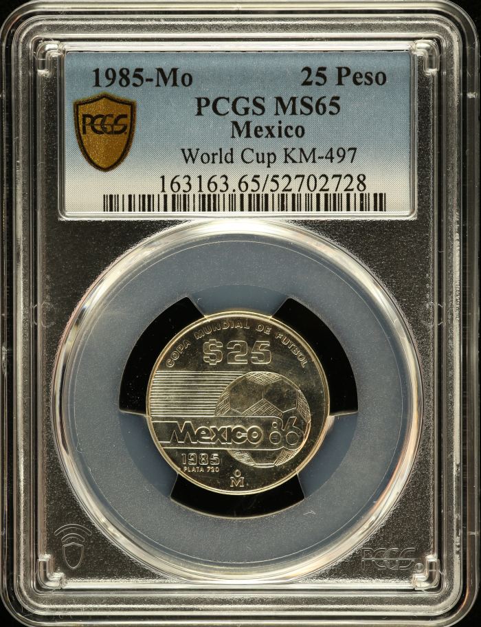 Modern Silver & Minors 25 Peso 1985 Mo KM-497 PCGS MS65 0150752Modern Silver & Minors 25 Peso 1985 Mo KM-497 PCGS MS65 0150752