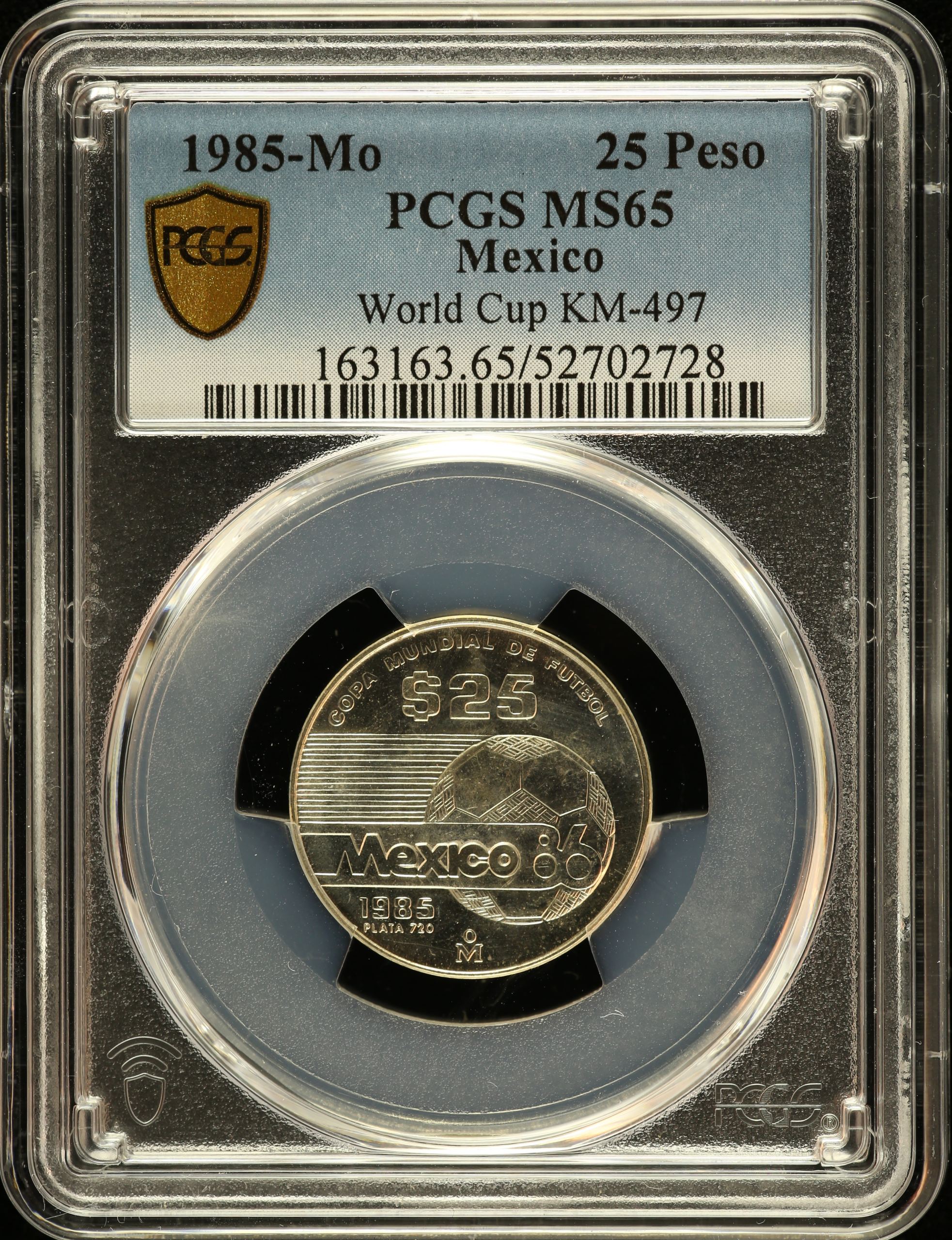 Modern Silver & Minors 25 Peso 1985 Mo KM-497 PCGS MS65 0150752