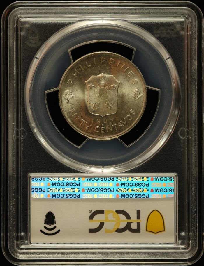 Philippines 50 Centavos 1947 S KM-184 PCGS MS67 0150223Philippines 50 Centavos 1947 S KM-184 PCGS MS67 0150223 - Image 2