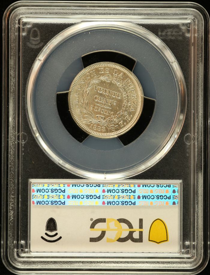 Bolivia 20 Centavo 1888 Pts FE PCGS MS64 0151188Bolivia 20 Centavo 1888 Pts FE PCGS MS64 0151188 - Image 2