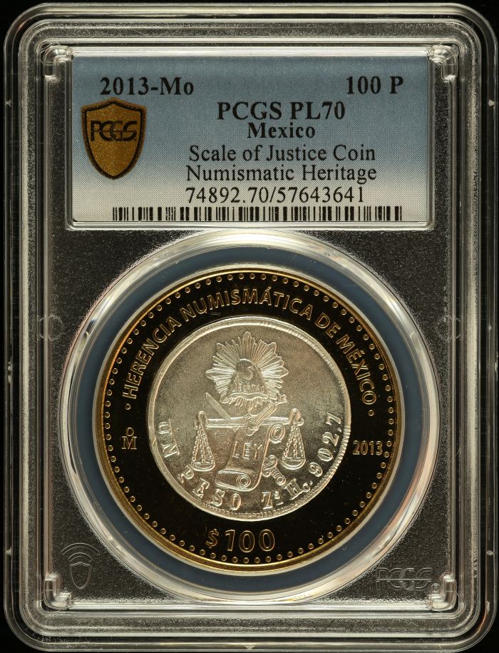 Modern Silver & Minors 100 Peso 2013 Mo PCGS PL70 0150569Modern Silver & Minors 100 Peso 2013 Mo PCGS PL70 0150569