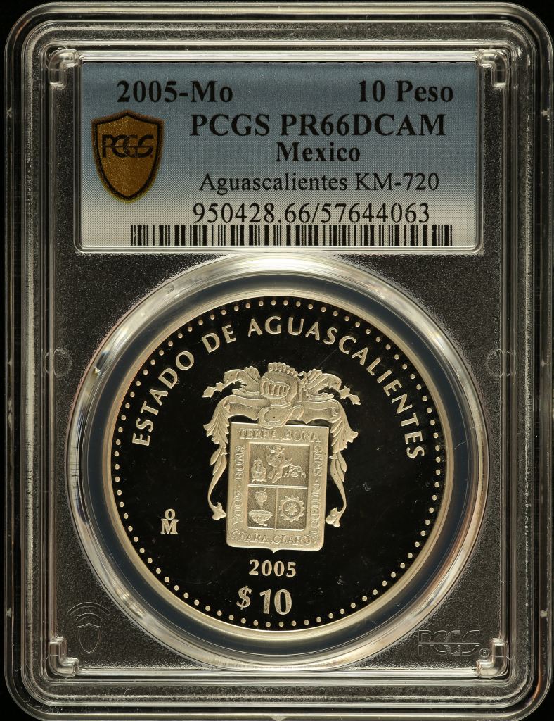 Modern Silver & Minors 10 Peso 2005 Mo KM-720 PCGS PR66DCAM 0150584