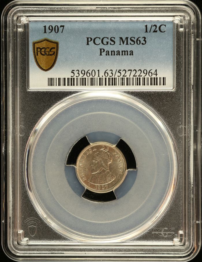 Panama 1/2 Centesimo 1907 PCGS MS63 0151123Panama 1/2 Centesimo 1907 PCGS MS63 0151123