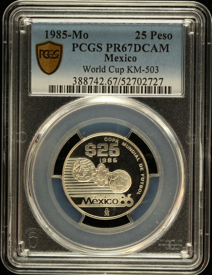 Modern Silver & Minors 25 Peso 1985 Mo KM-503 PCGS PR67DCAM 0150753Modern Silver & Minors 25 Peso 1985 Mo KM-503 PCGS PR67DCAM 0150753