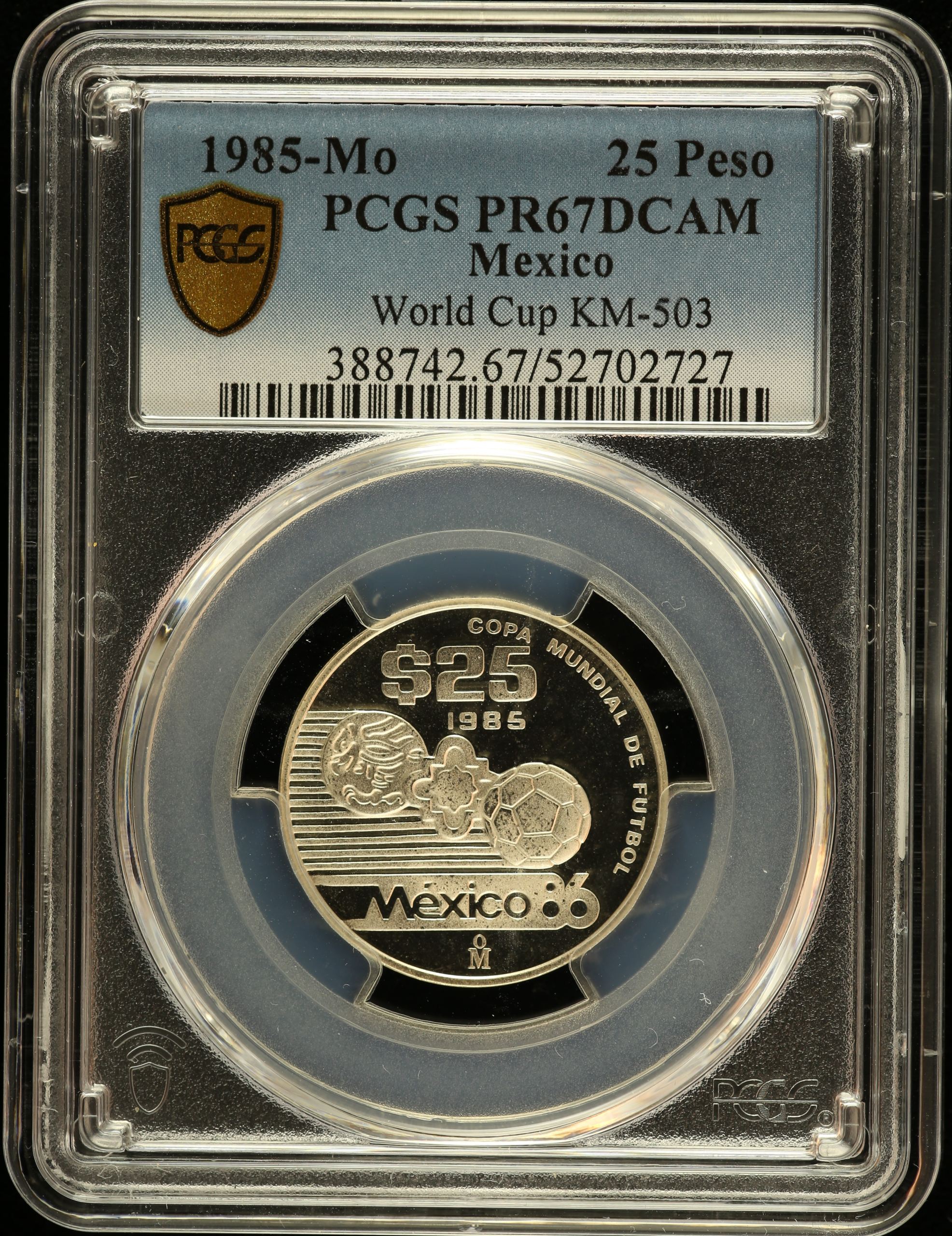Modern Silver & Minors 25 Peso 1985 Mo KM-503 PCGS PR67DCAM 0150753