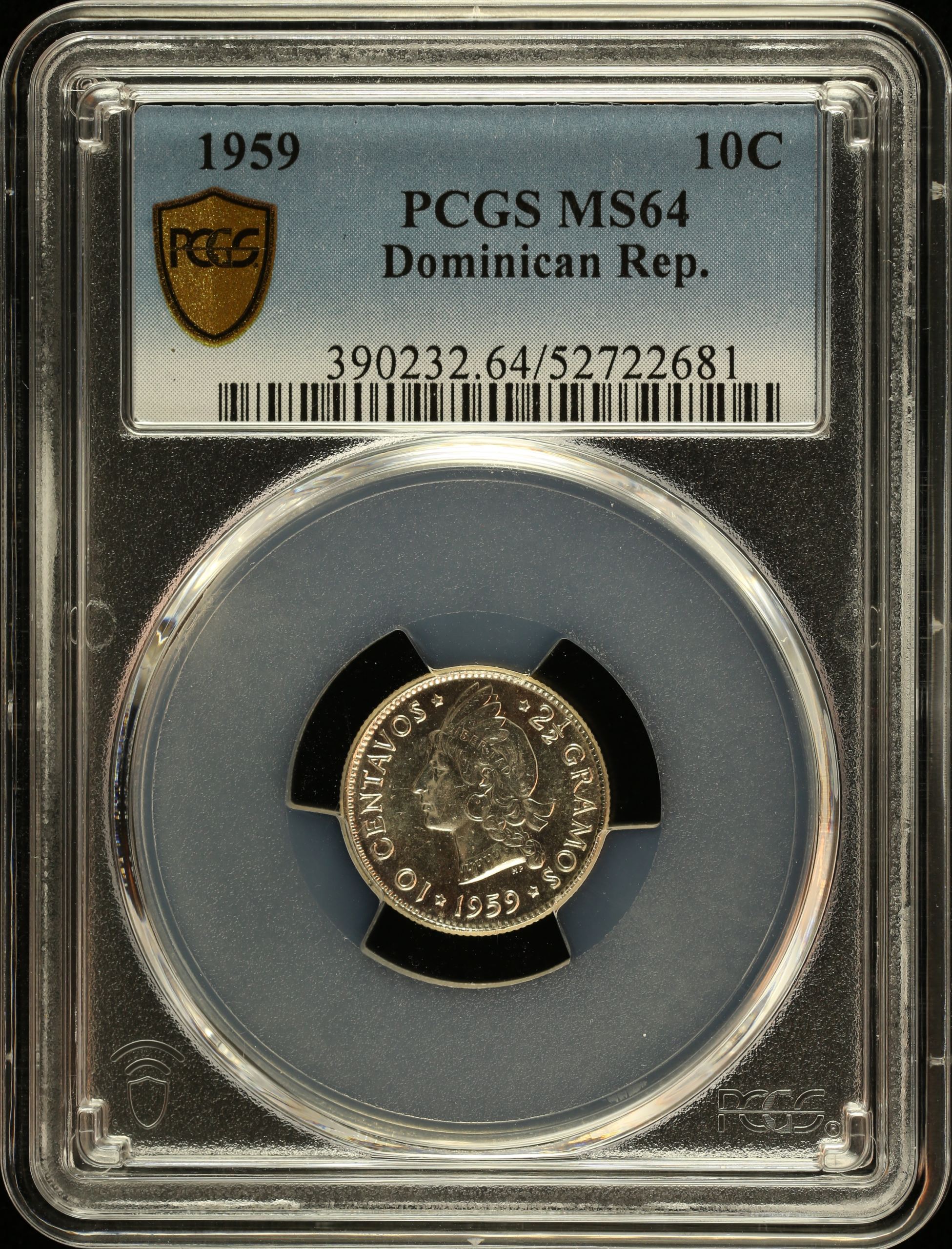 Dominican Republic 10 Centavo 1959 PCGS MS64 0151030