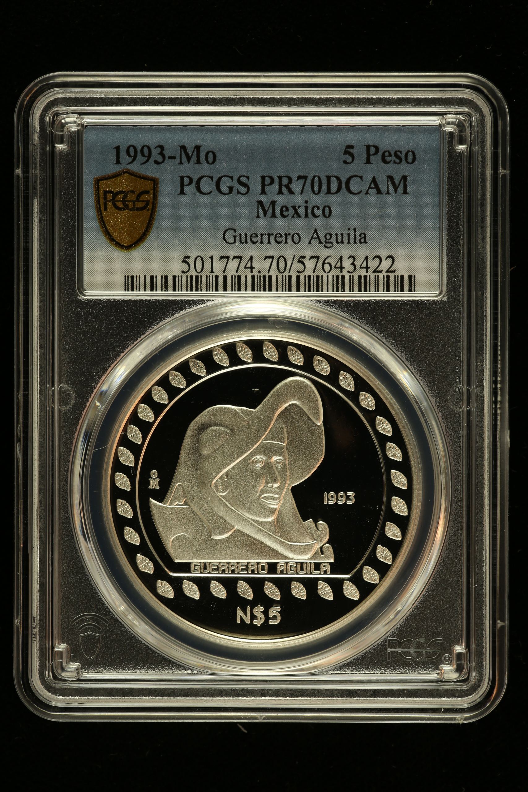 Modern Silver & Minors 5 Peso 1993 Mo PCGS PR70DCAM 0150469