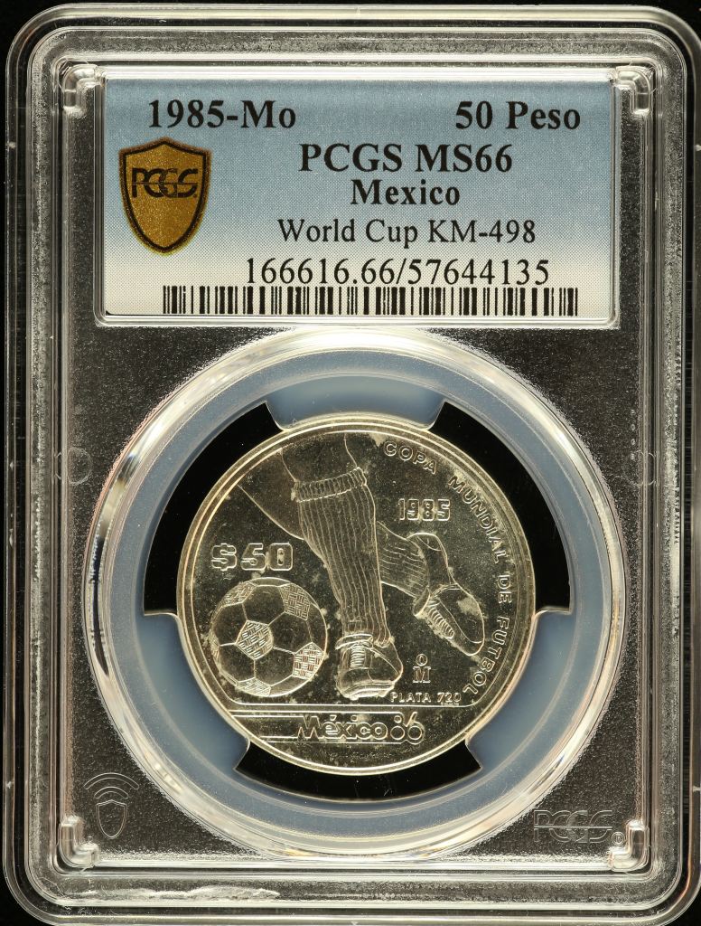 Modern Silver & Minors 50 Peso 1985 Mo KM-498 PCGS MS66 0150570