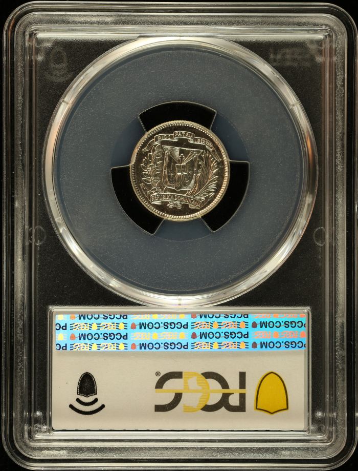 Dominican Republic 10 Centavo 1959 PCGS MS64 0151030Dominican Republic 10 Centavo 1959 PCGS MS64 0151030 - Image 2