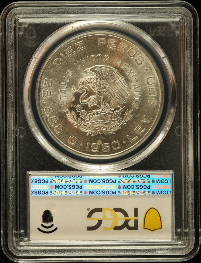 Modern Silver & Minors 10 Peso 1960 Mo PCGS MS63 0150585Modern Silver & Minors 10 Peso 1960 Mo PCGS MS63 0150585 - Image 2