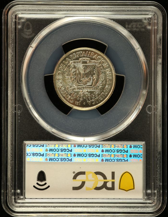 Dominican Republic 25 Centavos 1963 PCGS MS64 0151124Dominican Republic 25 Centavos 1963 PCGS MS64 0151124 - Image 2