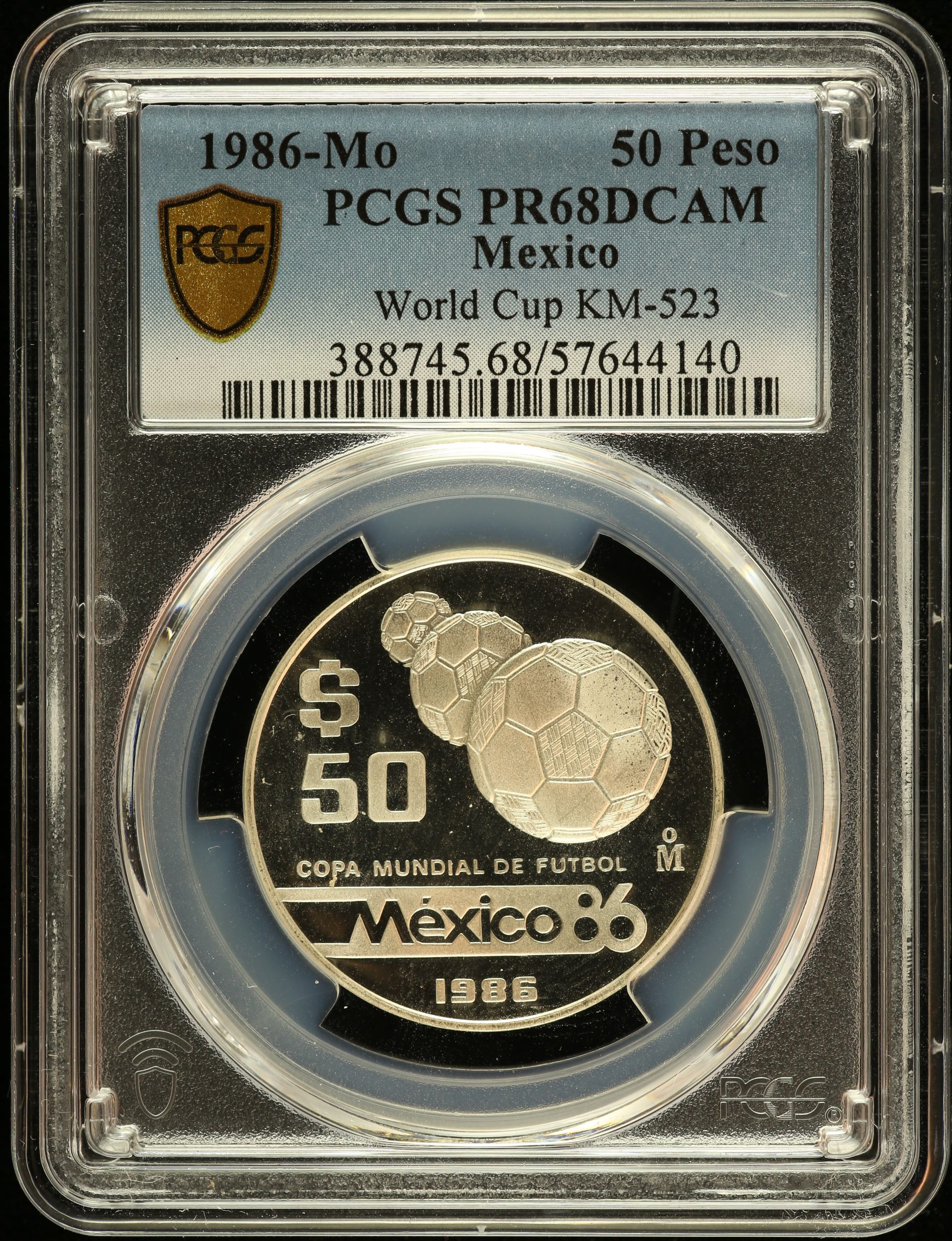 Modern Silver & Minors 50 Peso 1986 Mo KM-523 PCGS PR68DCAM 0150571
