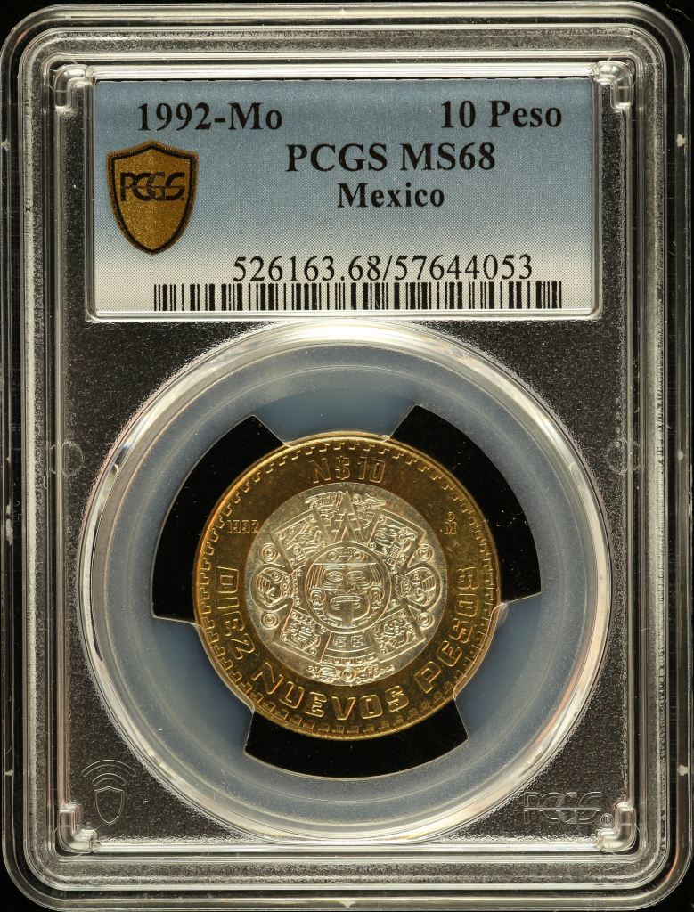 Modern Silver & Minors 10 Peso 1992 Mo PCGS MS68 0150586