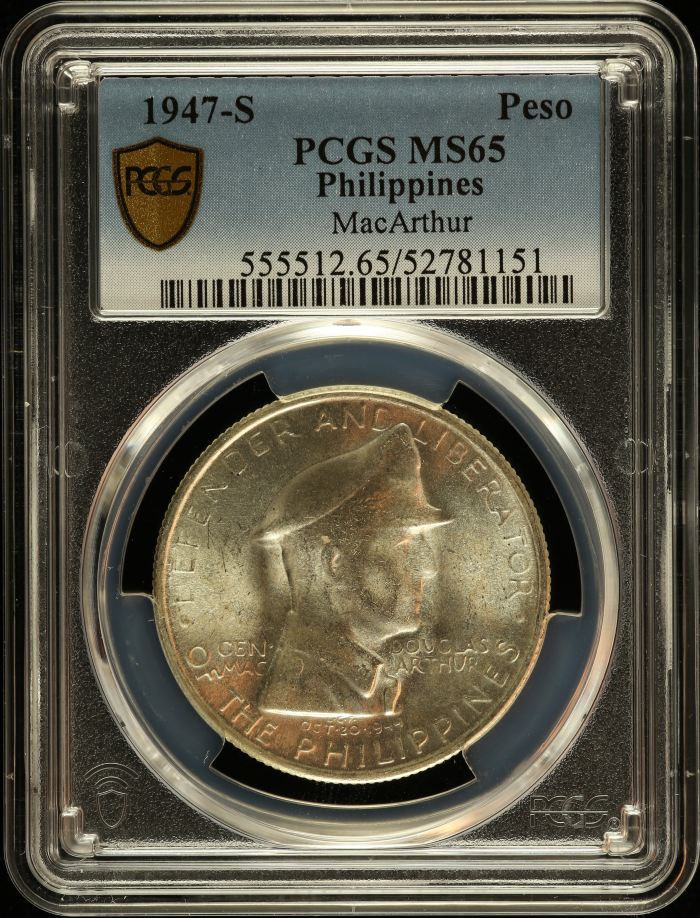 Philippines Peso 1947 S PCGS MS65 0150226Philippines Peso 1947 S PCGS MS65 0150226