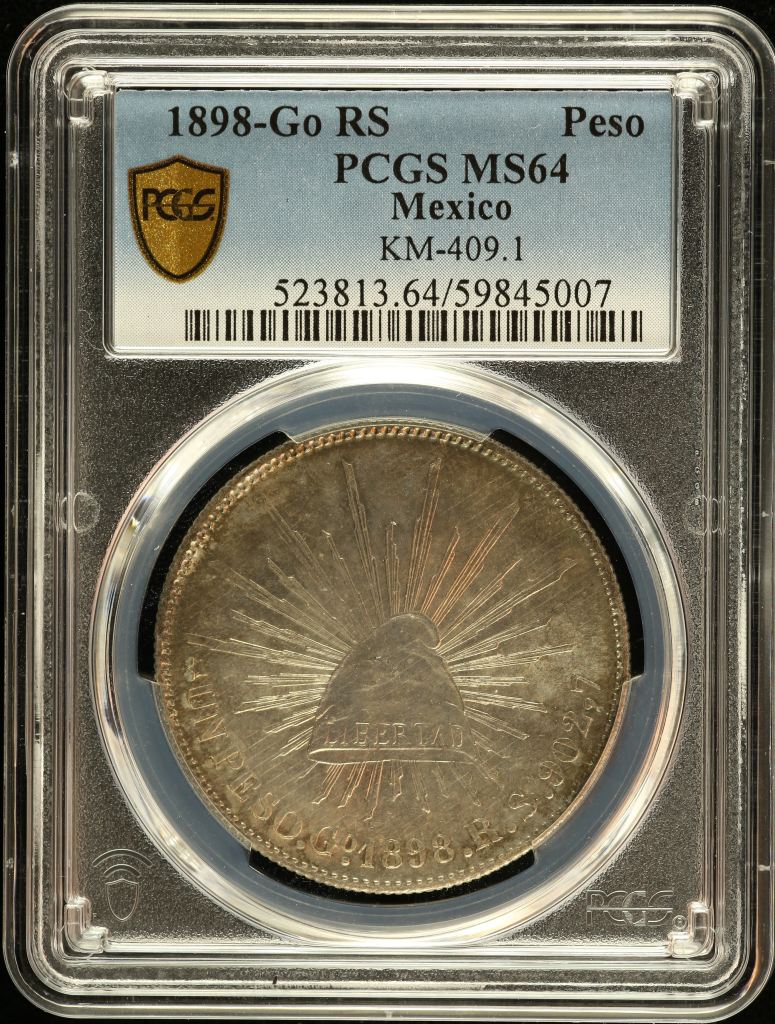Republic Silver & Minors Peso 1898 Go RS KM-409.1 PCGS MS64 0150756
