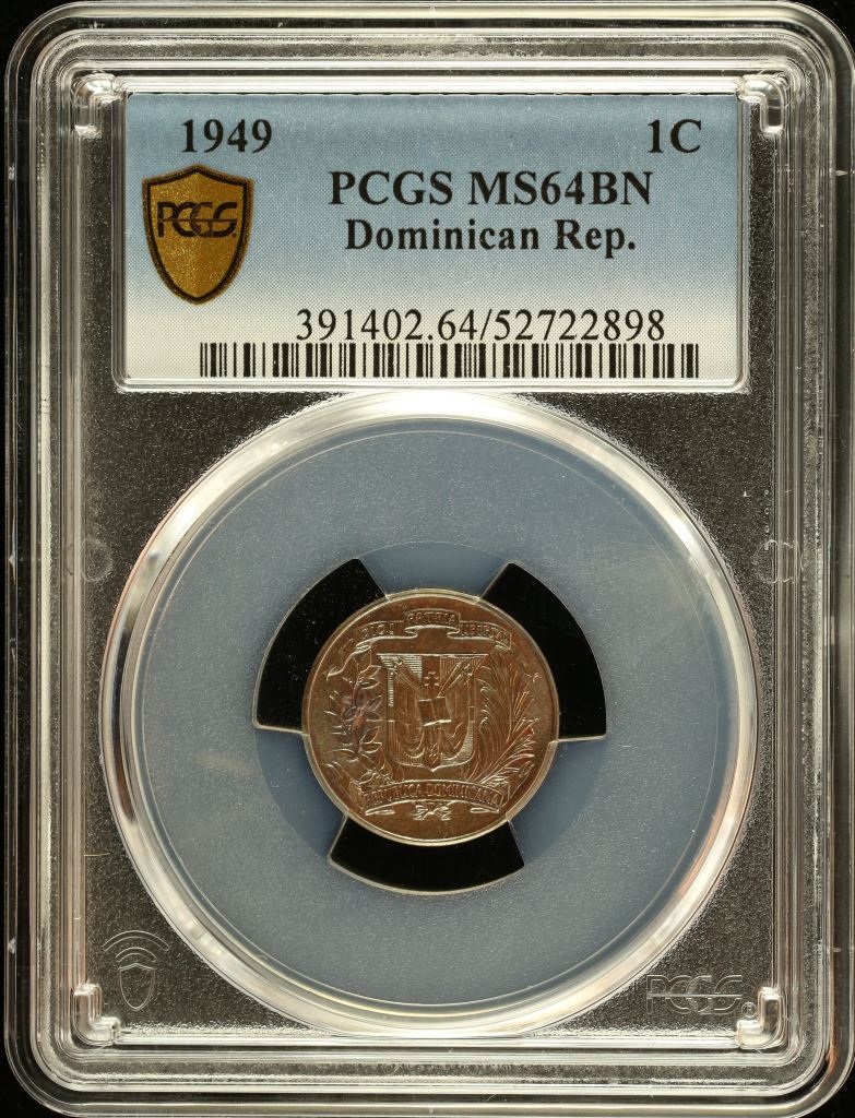 Dominican Republic Centavo 1949 PCGS MS64BN 0151032