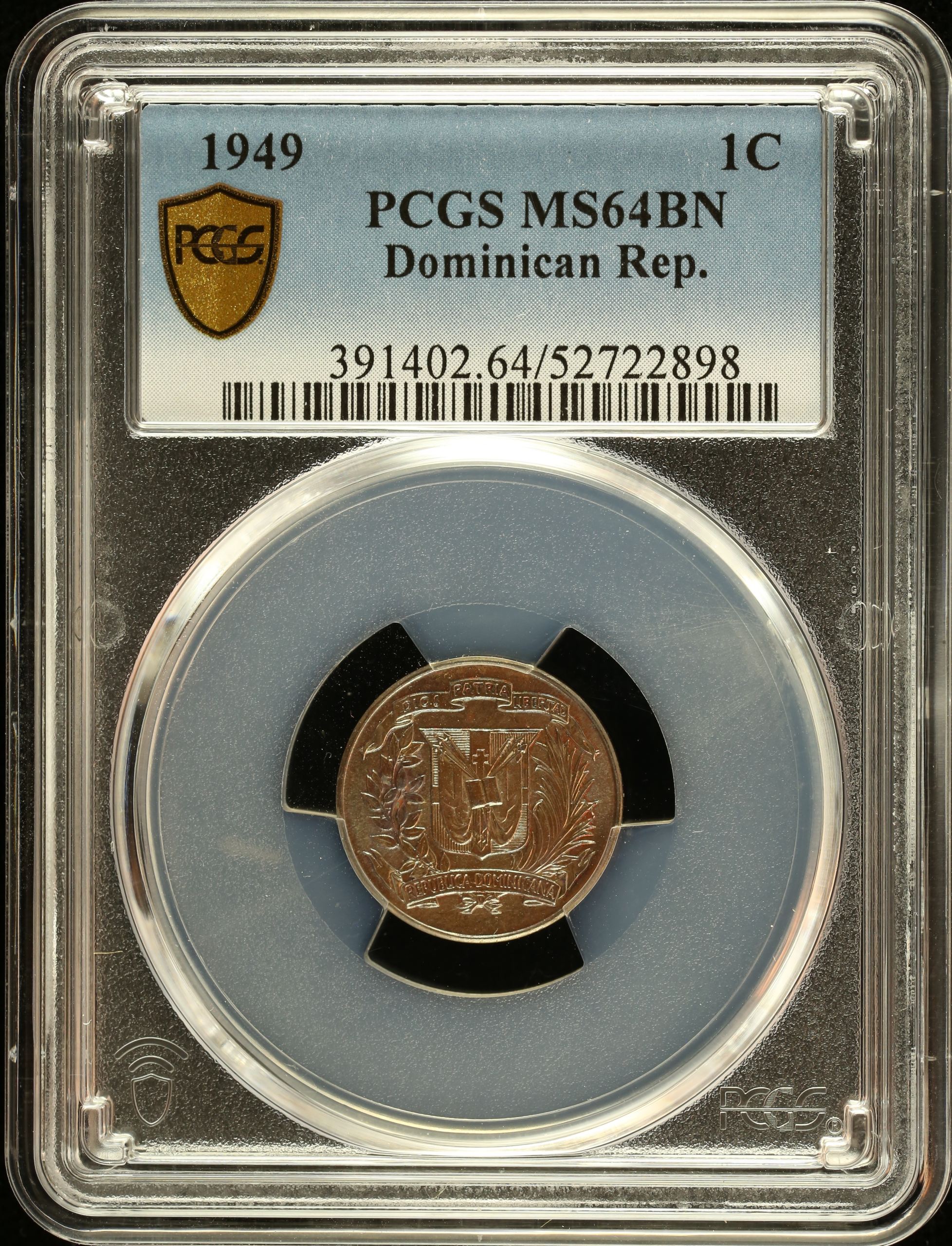 Dominican Republic Centavo 1949 PCGS MS64BN 0151032
