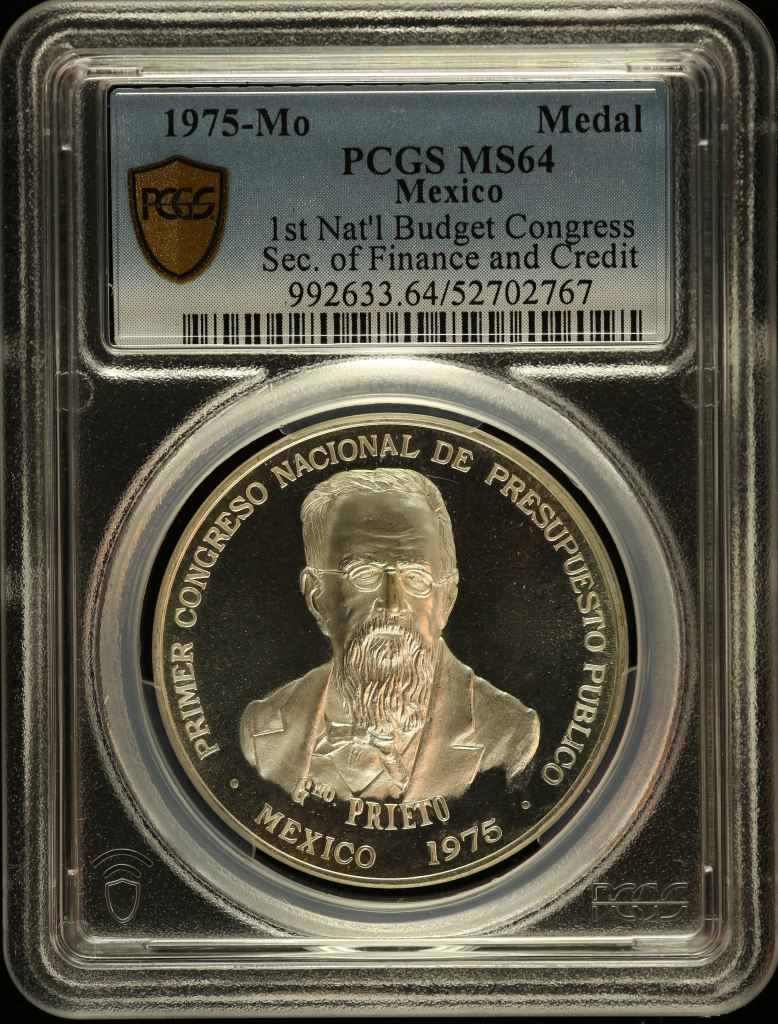 Medals & Tokens Secretary of Finance and Credit - 1st National Budget Congress Silver Medal 1975 Mo PCGS MS64 0150783