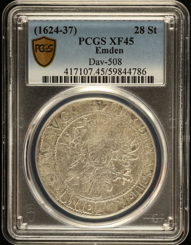 Germany 28 Stuivers (1624-37) Emden DAV-508 PCGS XF45 0151554