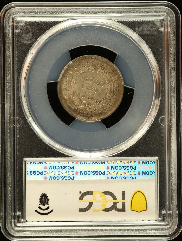 Bolivia 20 Centavo 1892 Pts CB PCGS AU58 0151192Bolivia 20 Centavo 1892 Pts CB PCGS AU58 0151192 - Image 2
