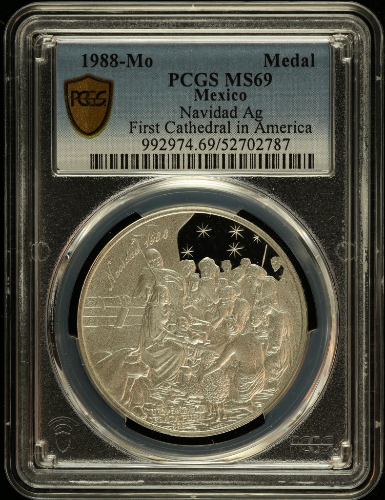 Medals & Tokens First Cathedral in America Silver Medal 1988 Mo PCGS MS69 0150784