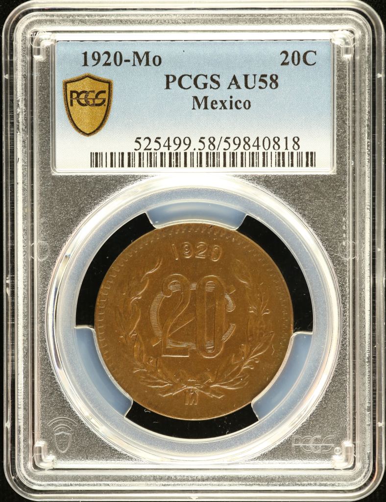 Modern Silver & Minors 20 Centavo 1920 Mo PCGS AU58 0151542