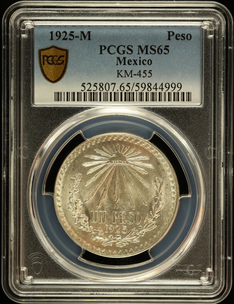 Modern Silver & Minors Peso 1925 M KM-455 PCGS MS65 0150758
