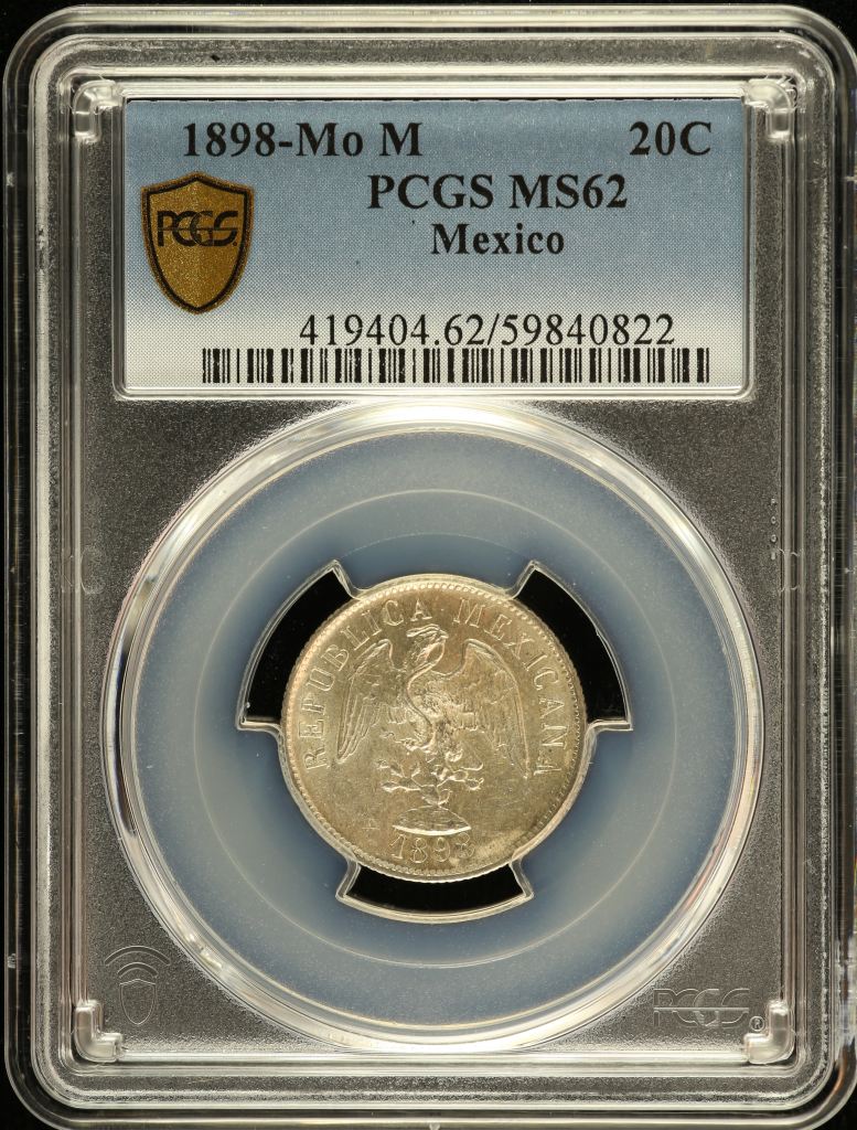 Republic Silver & Minors 20 Centavo 1898 Mo M PCGS MS62 0151545