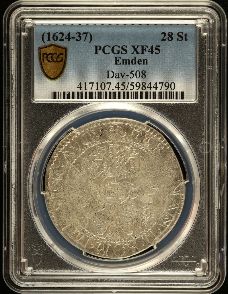 Germany 28 Stuivers (1624-37) Emden DAV-508 PCGS XF45 0151556