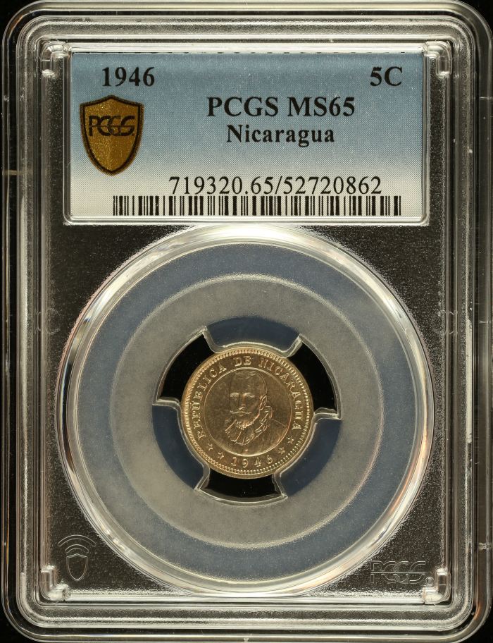 Nicaragua 5 Centavo 1946 PCGS MS65 0151035Nicaragua 5 Centavo 1946 PCGS MS65 0151035