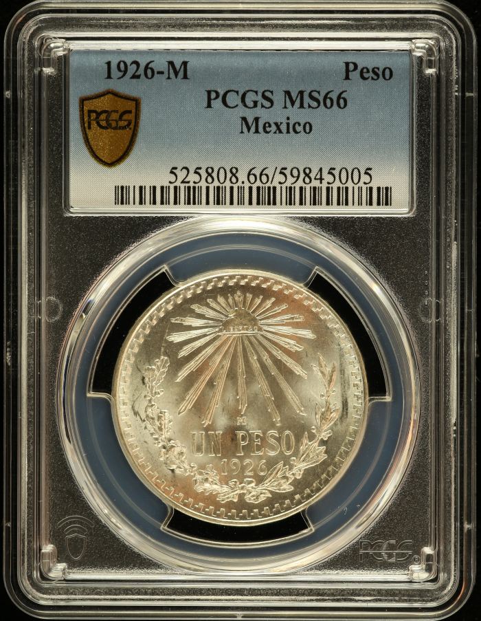 Modern Silver & Minors Peso 1926 M PCGS MS66 0150759Modern Silver & Minors Peso 1926 M PCGS MS66 0150759