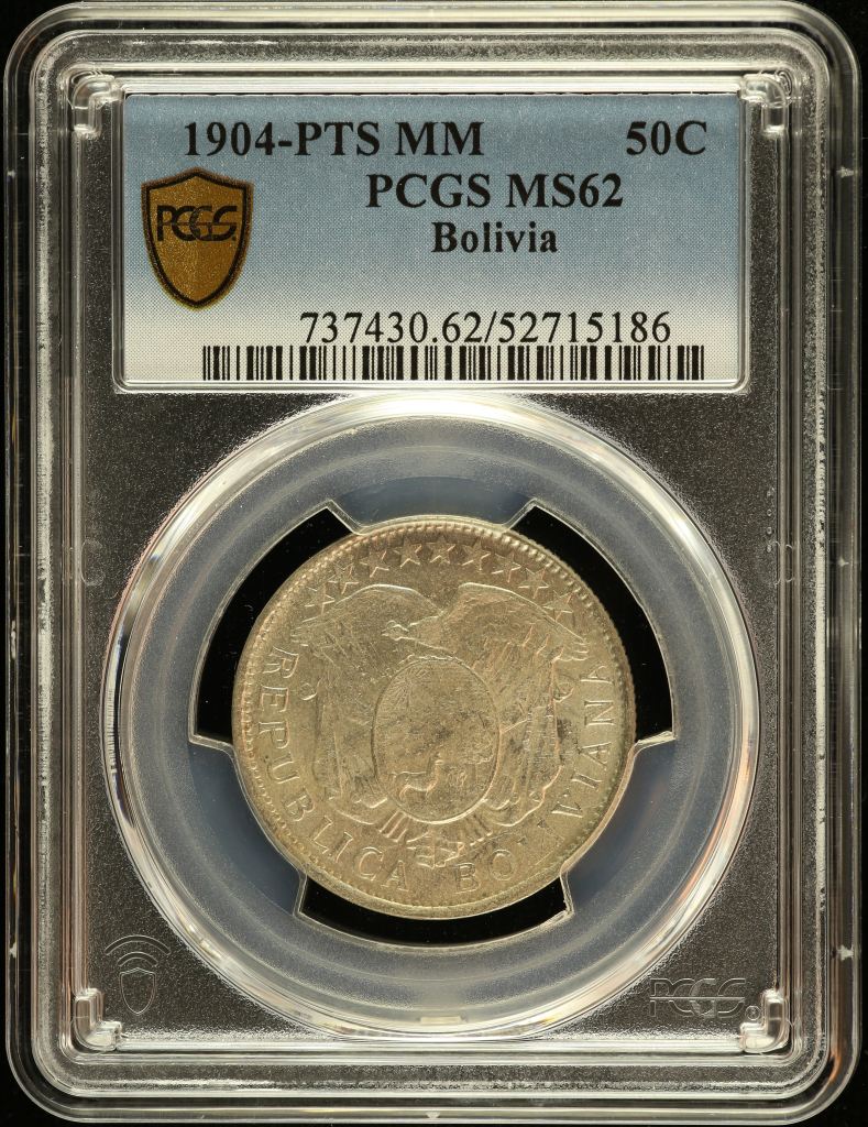 Bolivia 50 Centavo 1904 Pts MM PCGS MS62 0151195