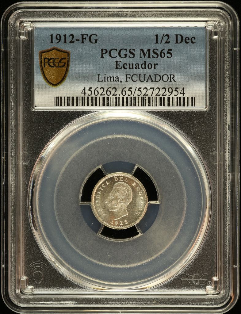 Ecuador 1/2 Decimo 1912 FG PCGS MS65 0151129