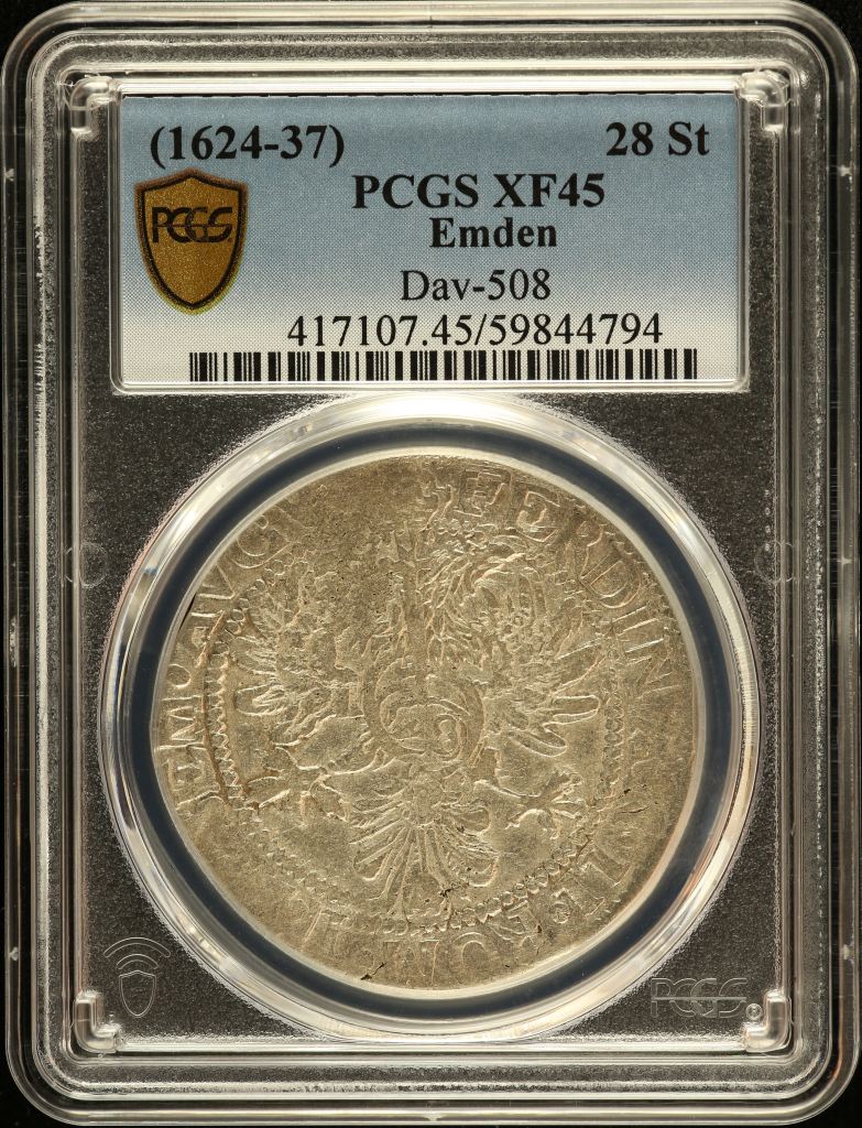 Germany 28 Stuivers (1624-37) Emden DAV-508 PCGS XF45 0151557