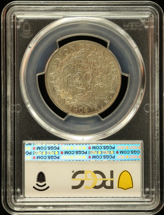 Bolivia 50 Centavo 1904 Pts MM PCGS MS62 0151195Bolivia 50 Centavo 1904 Pts MM PCGS MS62 0151195 - Image 2