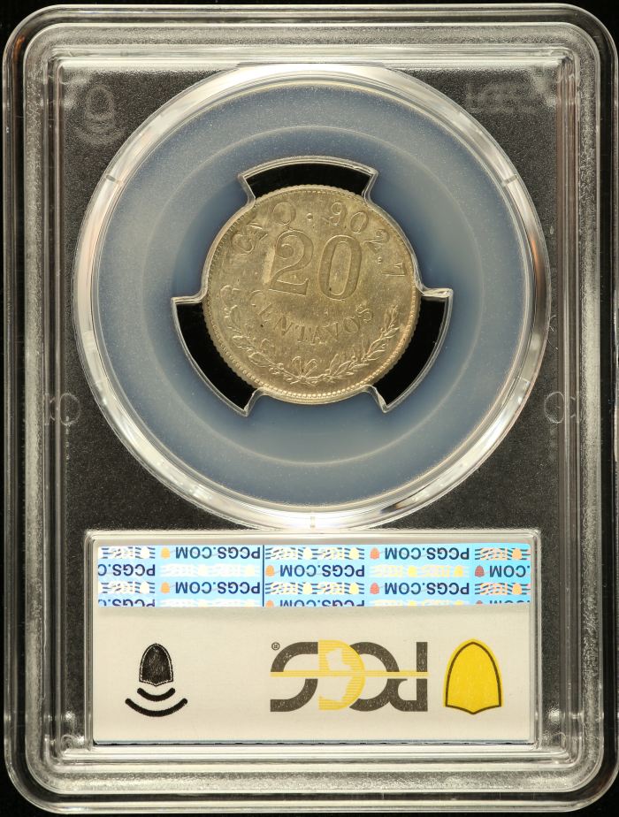 Republic Silver & Minors 20 Centavo 1901 Cn Q PCGS MS62 0151546Republic Silver & Minors 20 Centavo 1901 Cn Q PCGS MS62 0151546 - Image 2