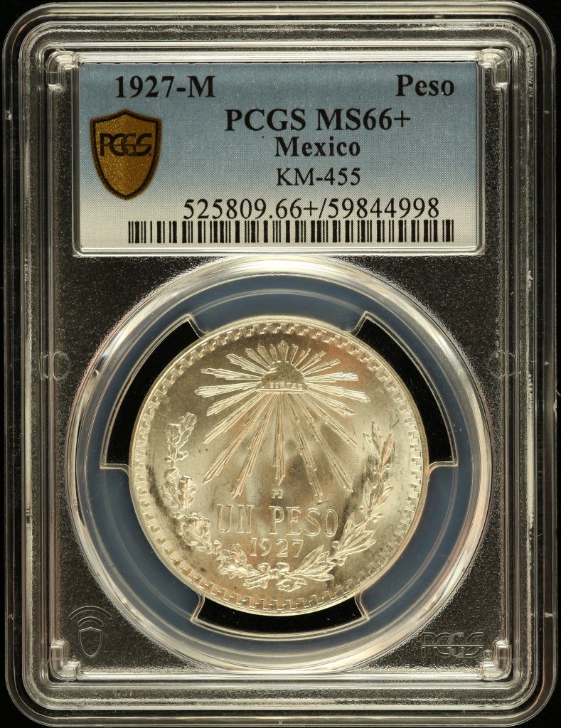 Modern Silver & Minors Peso 1927 M KM-455 PCGS MS66+ 0150760