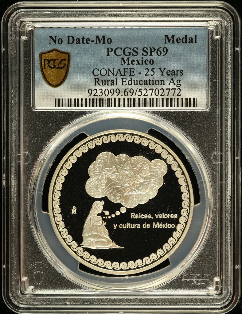 Medals & Tokens Rural Education - CONAFE - 25 Years Silver Medal Mo PCGS SP69 0150787