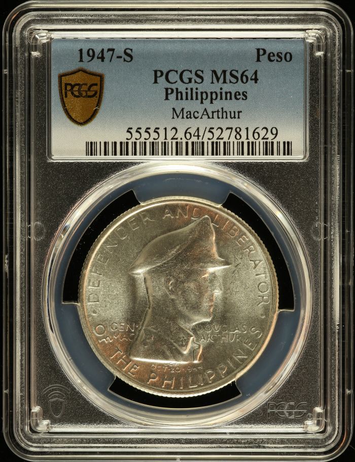 Philippines Peso 1947 S PCGS MS64 0150232Philippines Peso 1947 S PCGS MS64 0150232