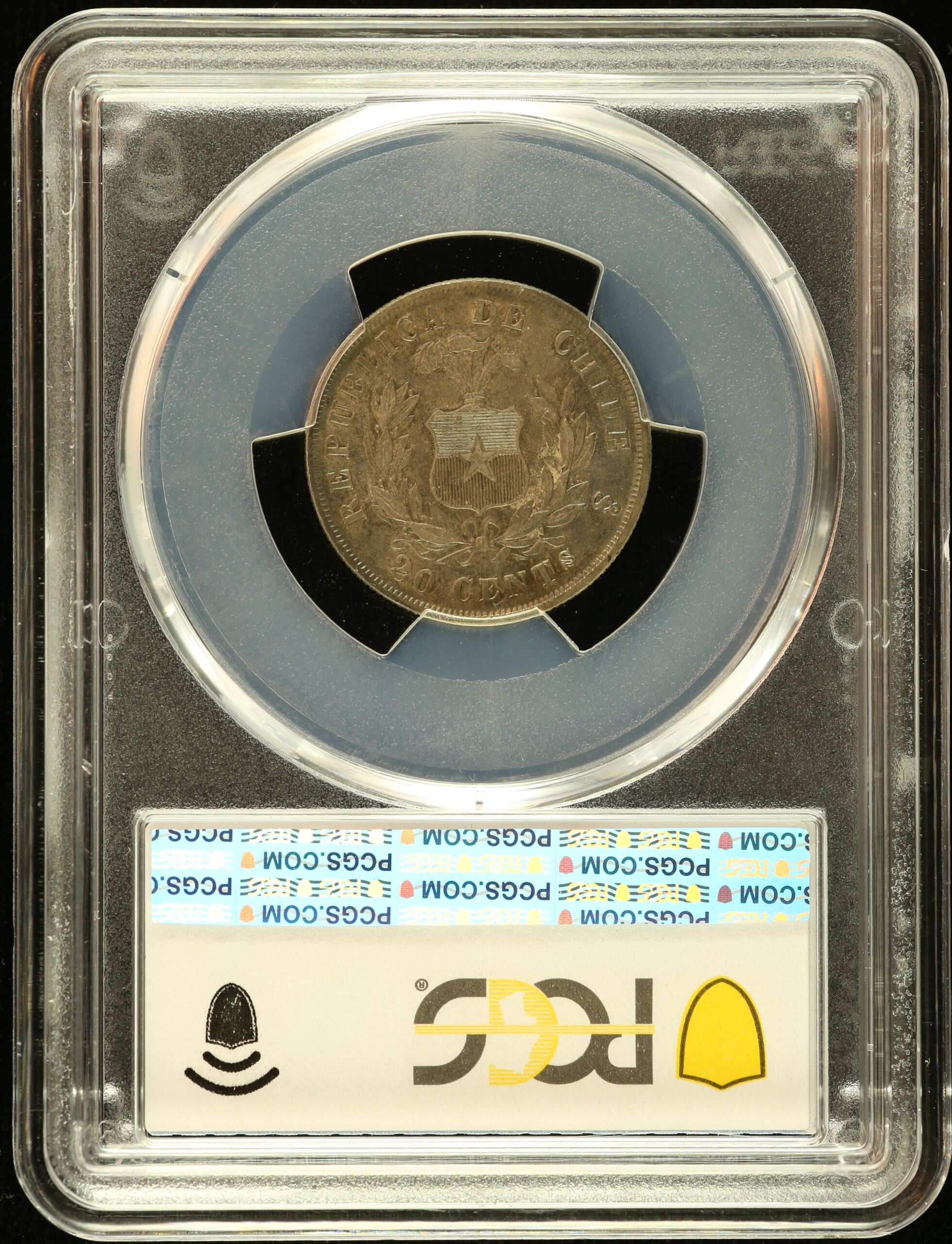 Chile Latin American Coins Chile 20 Centavo 1876 So PCGS MS62 0151104 Chile 20 Centavo 1876 So PCGS MS62 0151104Chile 20 Centavo 1876 So PCGS MS62 0151104 - Image 2